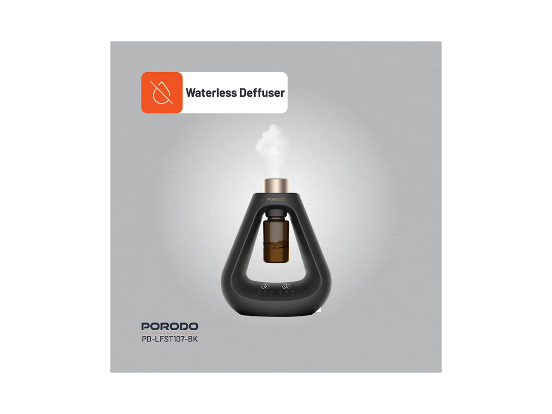 Porodo Lifestyle Aroma Sphere Waterless Diffuser - Black Aromatherapy Porodo Lifestyle Aroma Sphere Waterless Diffuser - Black Aromatherapy